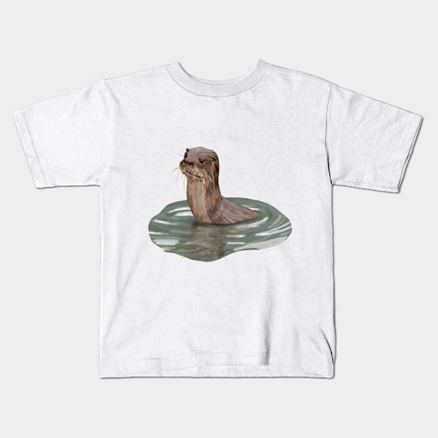 otter Kids T-Shirt by wrsartist